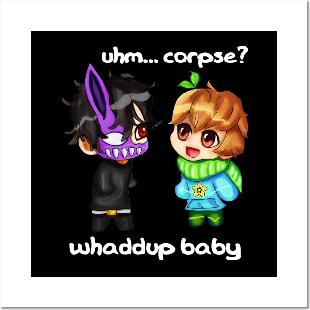 Corpse Husband and Sykkuno Chibi Wall Art by arteewiss